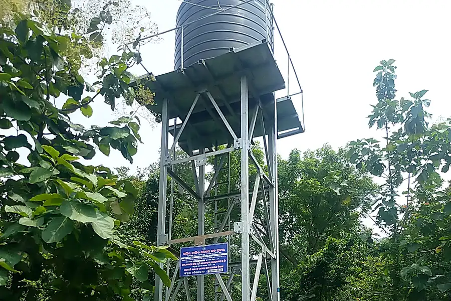 Galvanized steel overhead water tank tower