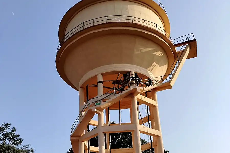 RCC overhead service reservoir with spiral staircase